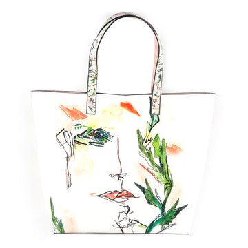 Illustrated Faux Leather Shoulder Bag – Artistic Print Design