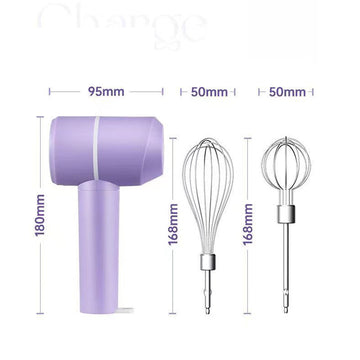 Mini Electric Handheld Whisk – Stainless Steel Egg Beater