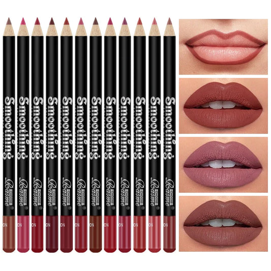 12-Piece Lipstick Set with Lip Liner &amp; Matte Gloss – Complete Kit