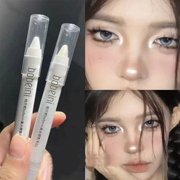 Pearlescent Highlighter Stick – Matte & Shimmer Silkworm Pen