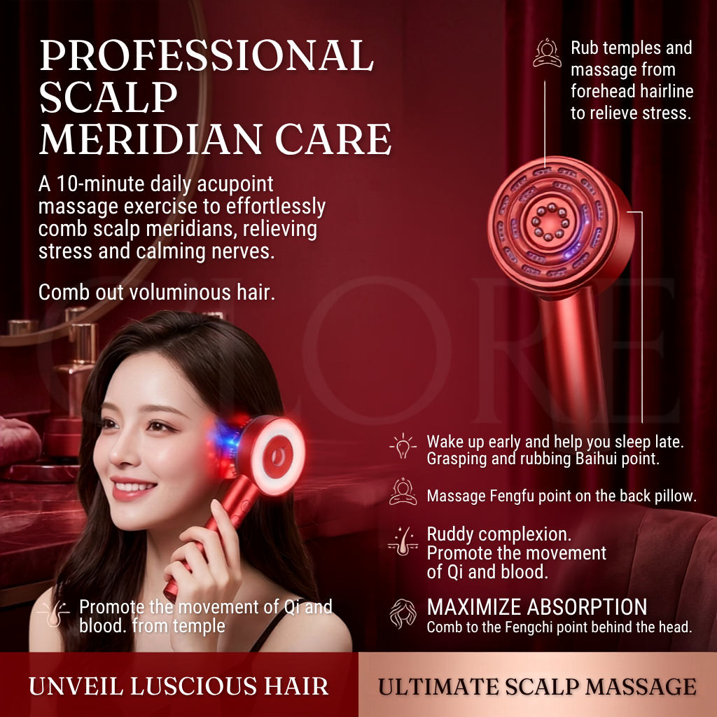 Woman using the scalp massager