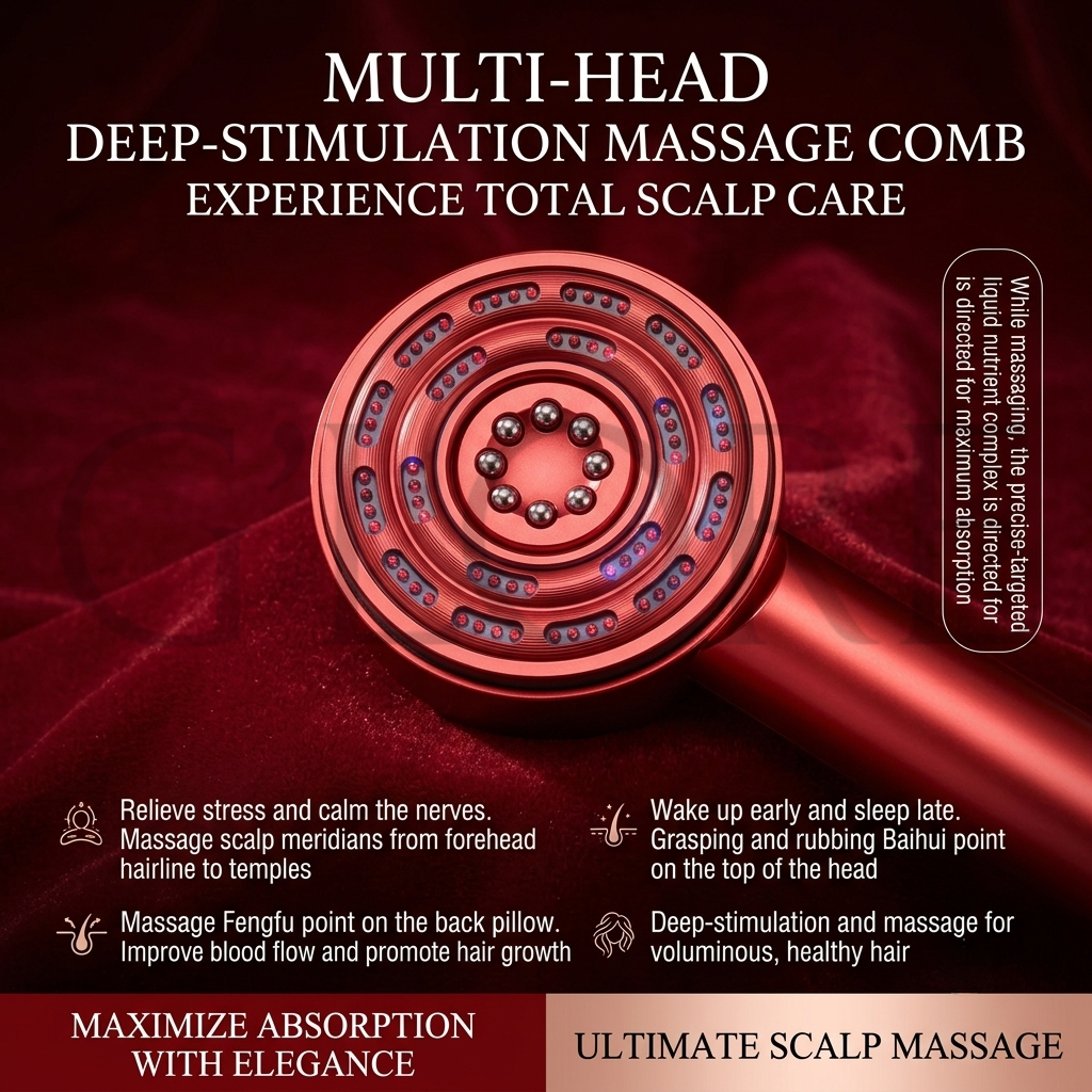 Close view of the scalp massager