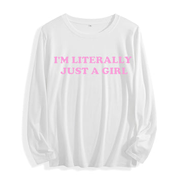 Soft Graphic Typography Long Sleeve T-Shirt – Multiple Colors