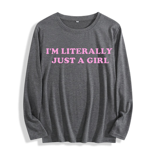 Soft Graphic Typography Long Sleeve T-Shirt – Multiple Colors