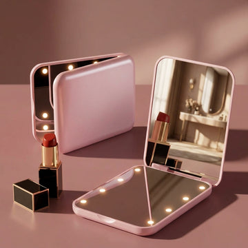 Mini LED Magnifying Makeup Mirror – Portable Foldable Vanity Mirror