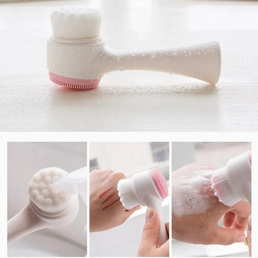 3D Double Silicone Facial Cleansing Brush – Deep Pore Cleansing