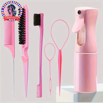 6-Piece Hair Styling Brush Set – Braiding, Teasing &amp; Edge Control