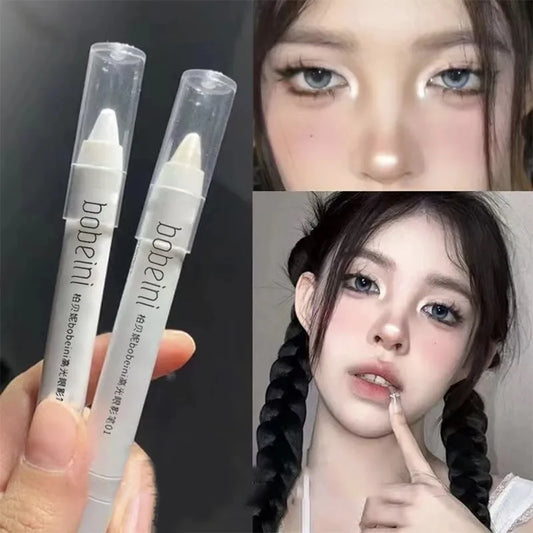 Pearlescent Highlighter Stick – Matte & Shimmer Silkworm Pen
