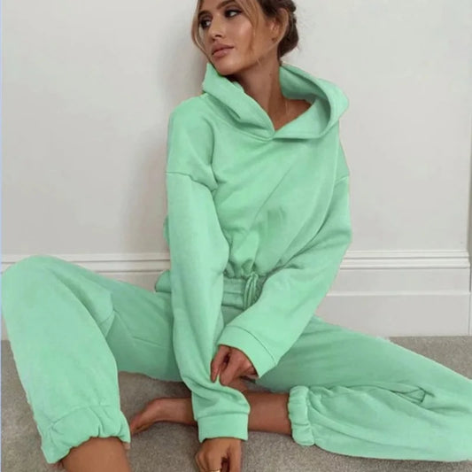 Hooded Pullover &amp; Waist Two-Piece Set – Casual Sport Comfort