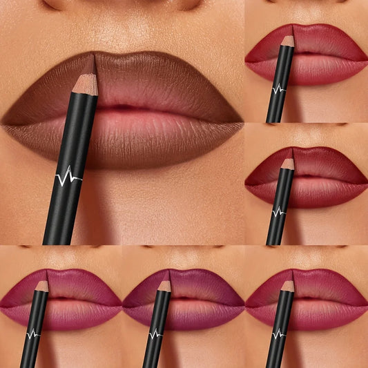 Pudaier Matte Lip Liner – Non-Transfer Formula, 6 Shades