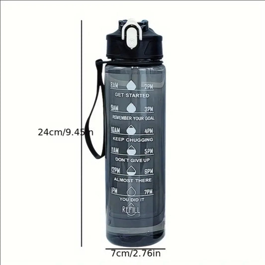 800ml Time-Marked Sports Water Bottle – Leak-Proof Hydration Tracker