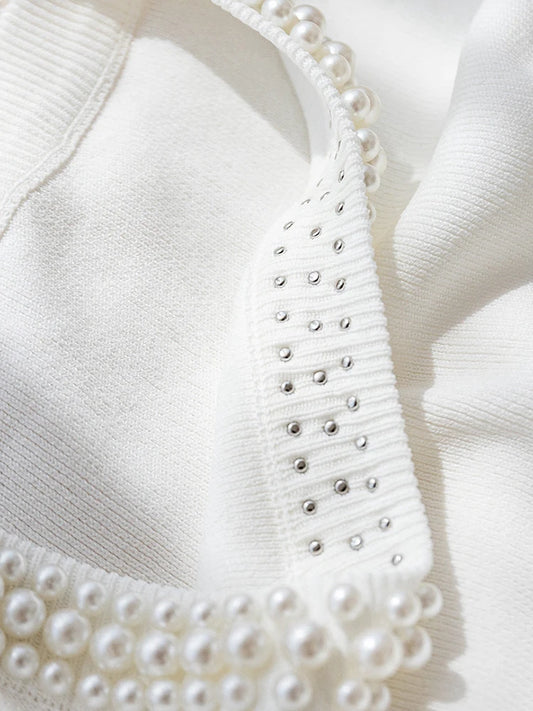 Korean-Style Knitted Beaded Vest Top – Sleeveless Summer Tank