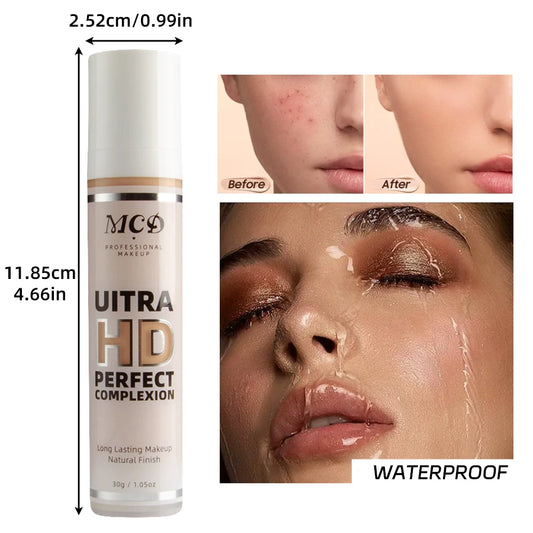 MCD Full Coverage Concealer Foundation – Lightweight, Natural Matte