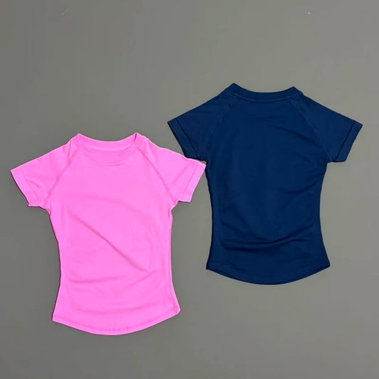 Seamless Yoga Leotard Top – Slim Fit Active Running Tee