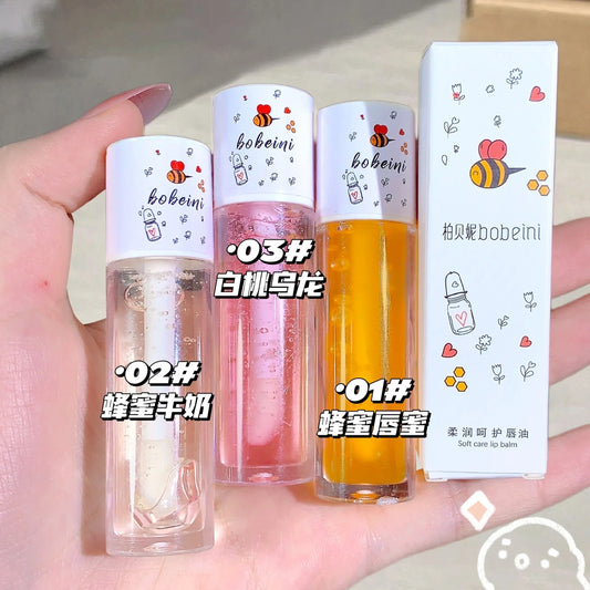 Peach Honey Lip Oil – Plumping Non-Sticky Hydrating Gloss