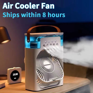 3-in-1 Mini Air Cooler – Fan, Humidifier & Mood Light