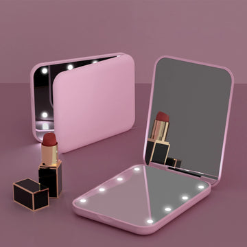 Mini LED Magnifying Makeup Mirror – Portable Foldable Vanity Mirror