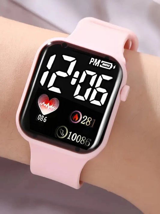 Heart Pattern Electronic Watch & Butterfly Accessory Set