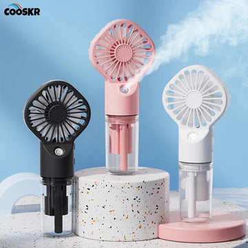 Portable Handheld Spray Fan – 4-Speed USB Misting Mini Fan