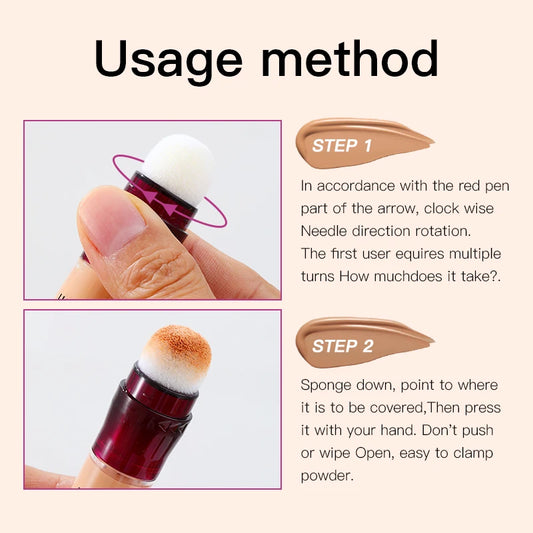 USHAS Sponge Head Concealer – Long-Lasting Coverage for Dark Circles &amp; Blemishes