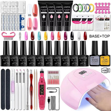 Gel Nail Polish Kit with UV Lamp & Electric Drill – Complete Set