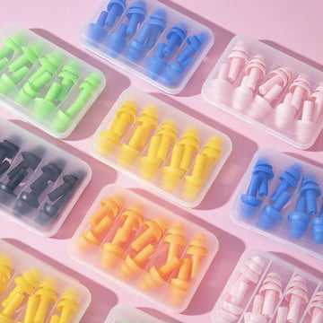 Soft Silicone Earplugs – Waterproof Noise Reduction, 5 Pairs