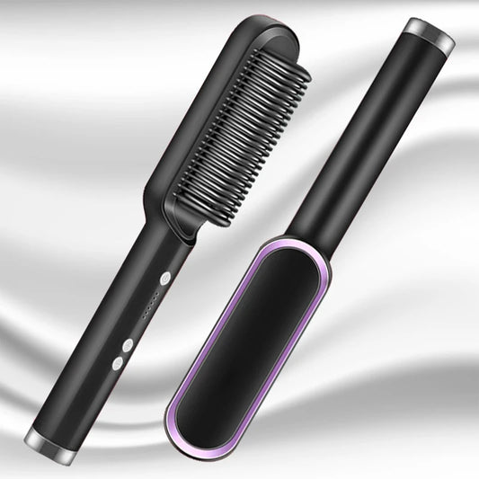Electric Ceramic Hair Straightener Brush – Fast-Heating Sleek Style