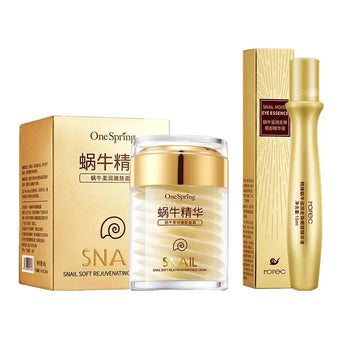 Snail Collagen Skincare Set – Brightening Face Cream &amp; Eye Serum