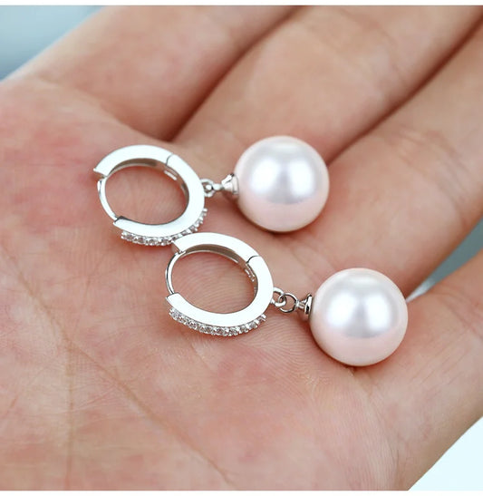Freshwater Pearl 925 Sterling Silver Drop Earrings – Fine Jewelry