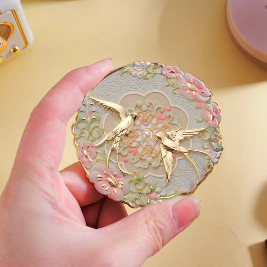 Vintage Peony Pocket Mirror – Elegant Touch-Ups On the Go