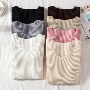 Soft Knit V-Neck Pullover Sweater – All-Day Cozy Comfort