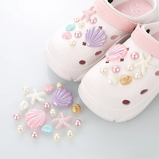 Starfish & Shell Shoe Charms – 18-Piece Summer Set