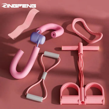 5-Piece Yoga Fitness Set – Foot Stretchers, Jump Rope & Resistance Rings