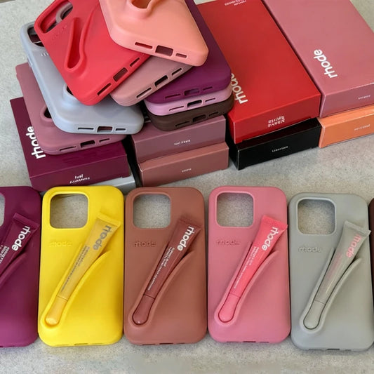 Lip Gloss-Holder Phone Case – Dopamine Design with Built-In Storage