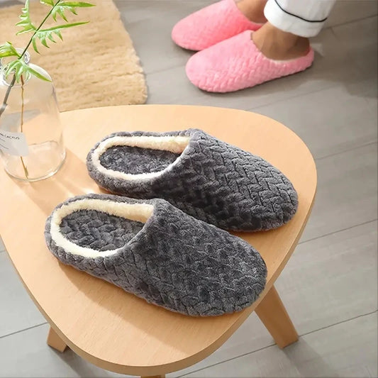 Fluffy Anti-Slip Indoor Slides – Lightweight Autumn & Winter Comfort