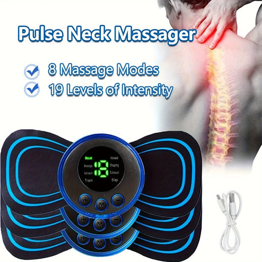 EMS Neck Massage Machine – 8 Modes, 19 Strength Levels