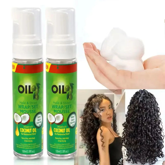 Curly Hair Styling Mousse 100ml – Strong Hold Olive Oil Formula