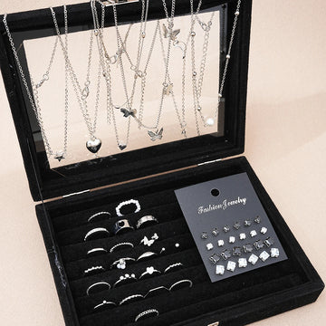 51-Piece Necklace, Earrings & Rings Set – Chic Mixed Jewellery