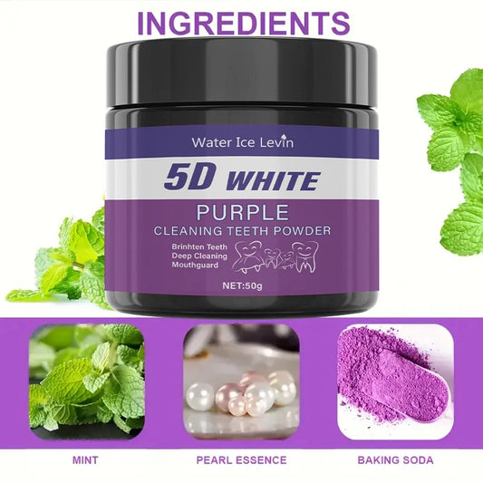 Purple Tooth Cleaning Powder – Sulfate-Free Whitening, 5-Day Results