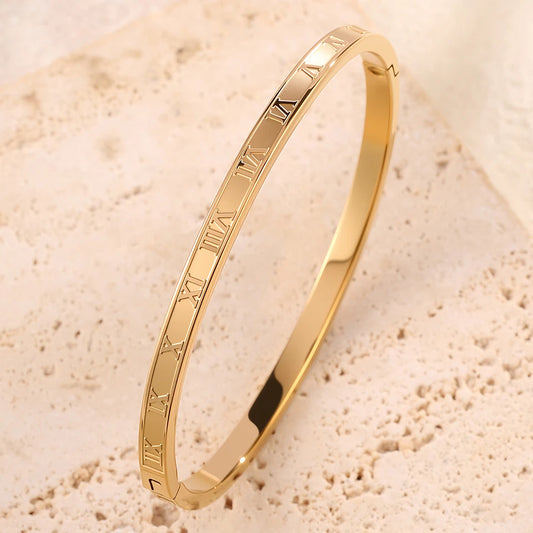 Zirconia Stainless Steel Bracelet Set – Sparkling Stackable Bangles