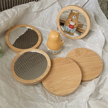 Pure Wood Cosmetic Mirror – Portable Beauty Touch-Ups On the Go