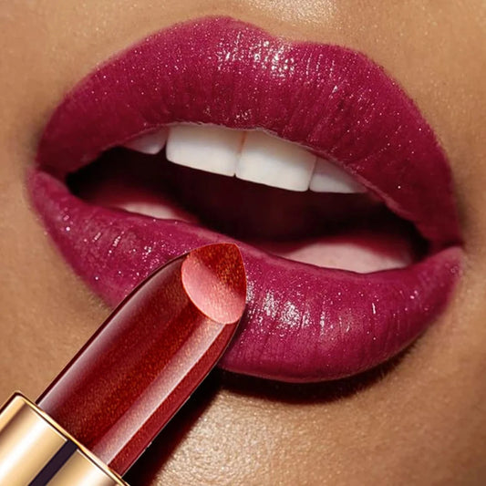 Gold Tube Pearl Lipstick – Shimmering, Moisturising Colour