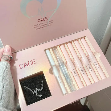CACE 6-Piece Matte Lipstick & Gloss Set – Velvety Lip Looks With Necklace