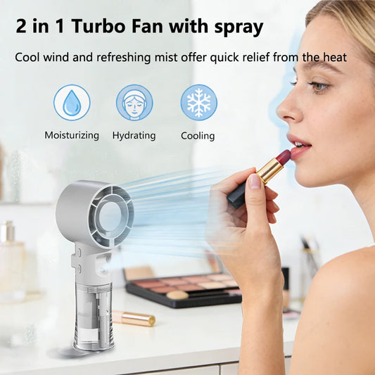 Portable Mini Humidifier Spray Fan – Rechargeable Handheld Mist