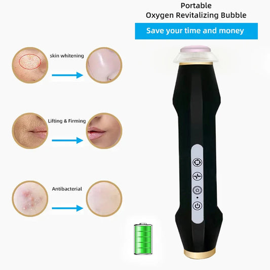 Portable CO2 Oxygen Bubble Pen – LED Facial Therapy Device