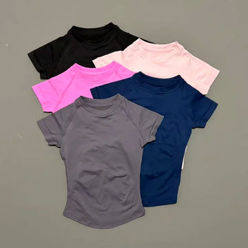 Seamless Yoga Leotard Top – Slim Fit Active Running Tee
