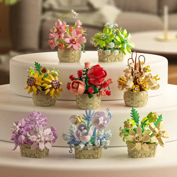 Flower Bouquet Building Block Set – Mini Brick Toy for Kids