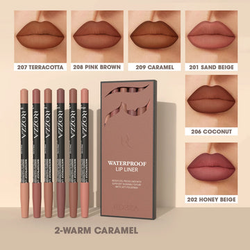 Rozza Waterproof Lip Liner Set – Precise, Long-Lasting Definition