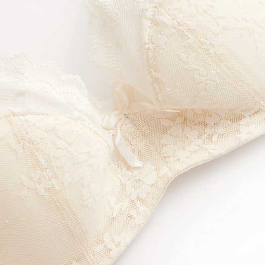 French Lace Embroidery Push-Up Bra Set – Soft, Breathable Comfort