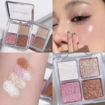 4-Colour Shimmer Highlighter Palette – Radiant, Lit-From-Within Glow
